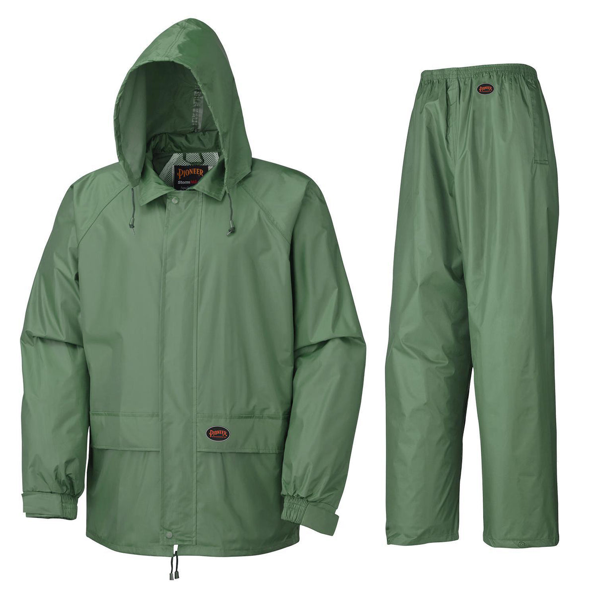 Ensemble de pluie 2 pièces polyester/PVC 583, vert, Pioneer