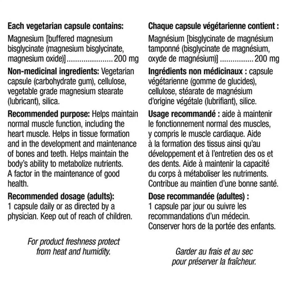 Webber Naturals Magnesium Bisglycinate 200mg – 300 Capsules