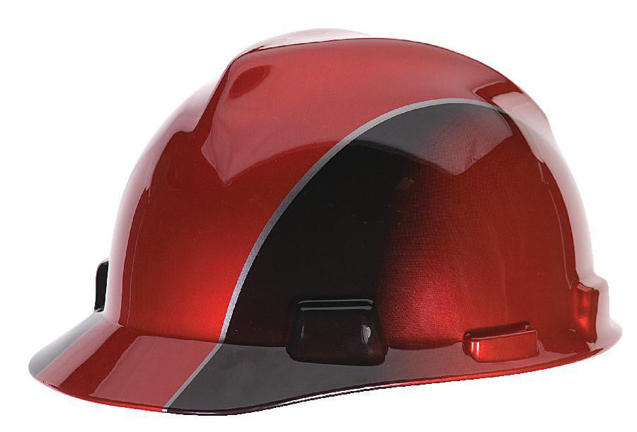 Casque de sécurité spécialisé MSA V-Gard Rally Cap avec suspension Fas-Trac