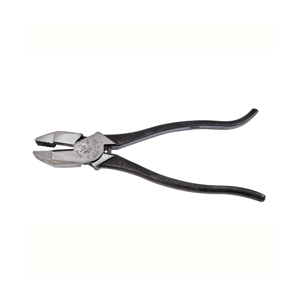 Pince d’ouvrier en fer (ironworker’s), mâchoires moletées, 9 po, manches noirs, Klein Tools 213-9ST