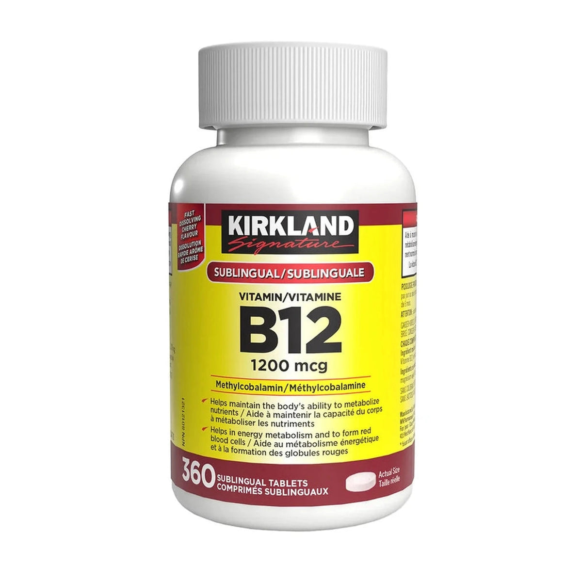 Kirkland Signature Vitamin B12 1,200mcg – 360 Sublingual Tablets