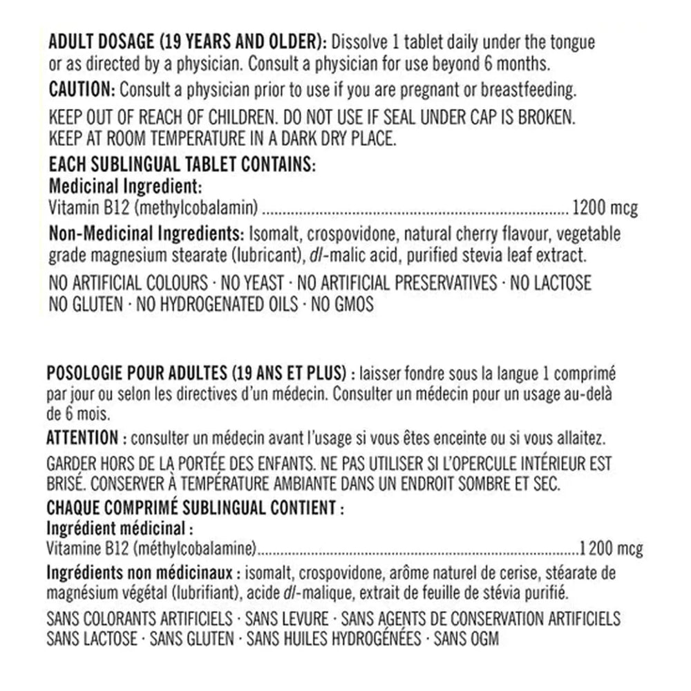 Kirkland Signature Vitamin B12 1,200mcg – 360 Sublingual Tablets