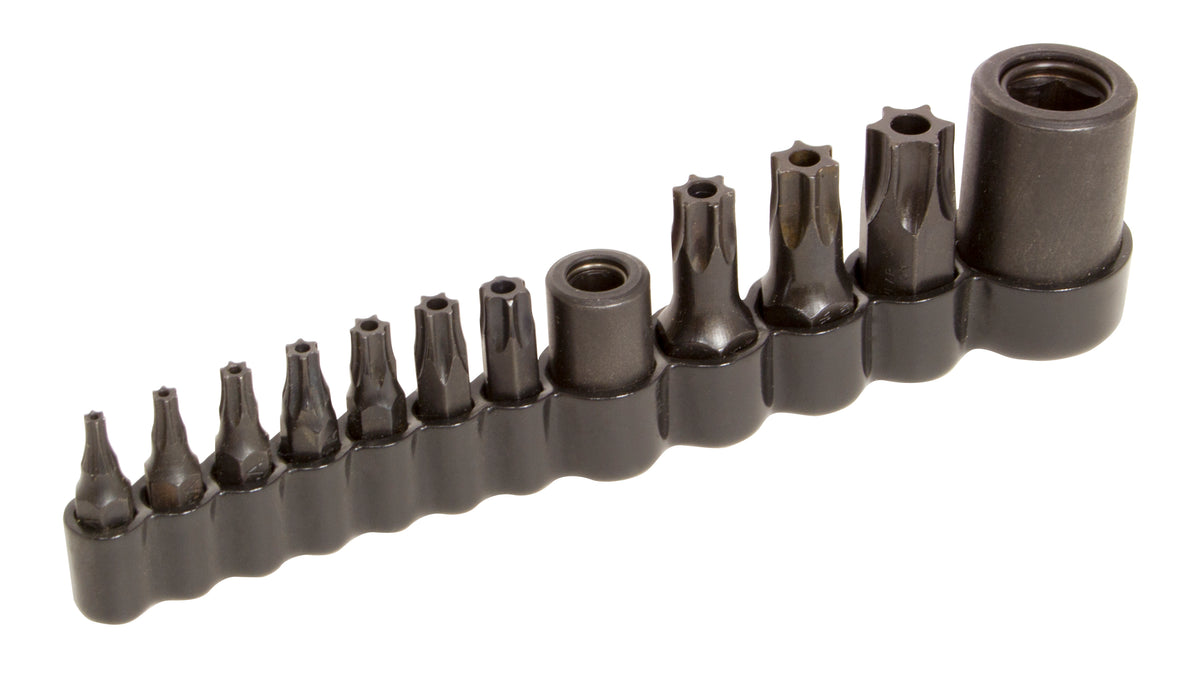 Jeu de 12 pièces, embouts à six lobes T-10 à T-55 et deux porte-embouts, Lisle 26530