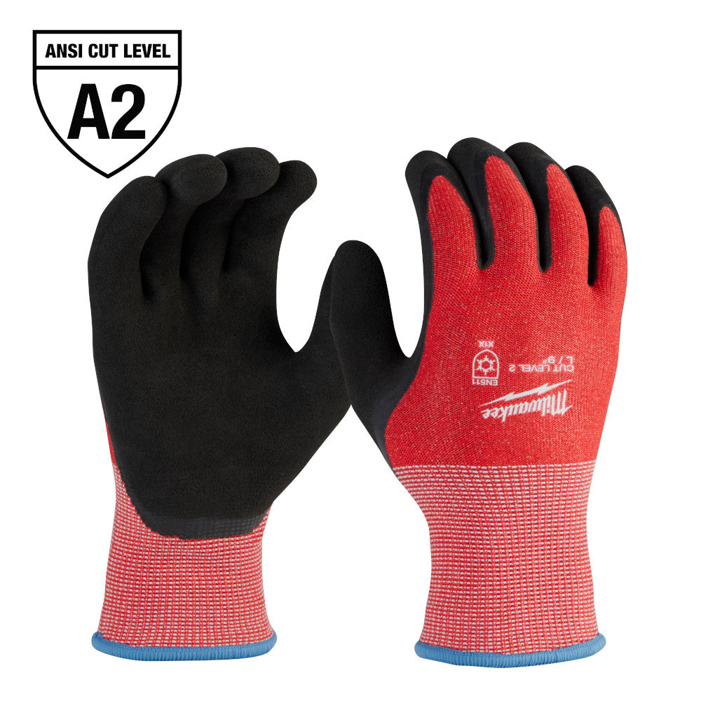 Gants d'hiver isolés trempés Milwaukee 48-73-7922, résistance aux coupures niveau 2, taille G