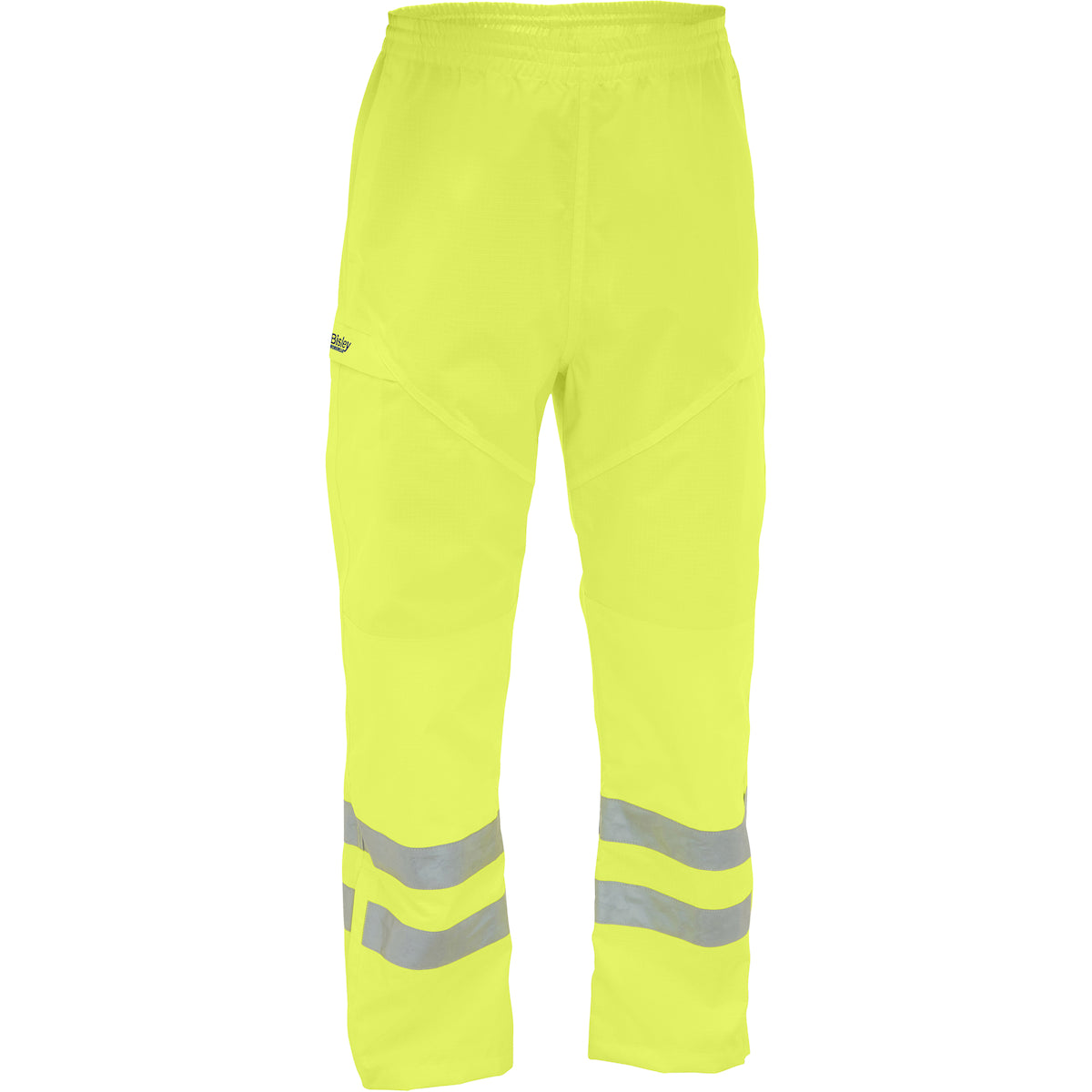 Pantalon imperméable haute visibilité Bisley 318U6372T, jaune, polyester Oxford ripstop enduit PU