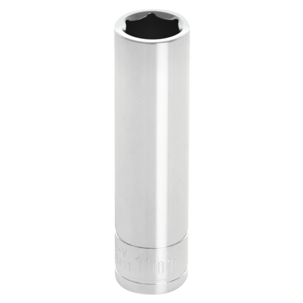 Douille longue métrique Performance Tool W38411, carré 3/8 po, 11 mm, 6 pans