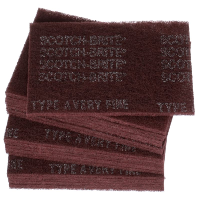 Tampon à main tout usage 3M Scotch-Brite 7447, très fin, bordeaux, 6 x 9 po