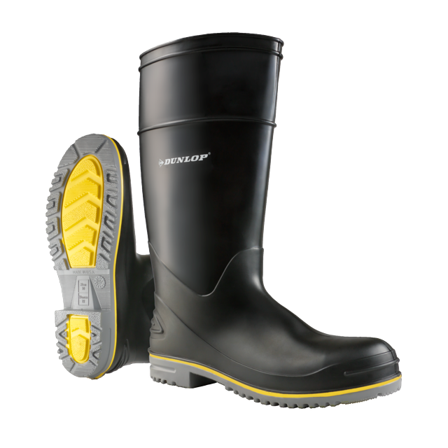 Botte de travail en PVC Dunlop 89908, 15 po, embout en acier, cambrion en acier, noire