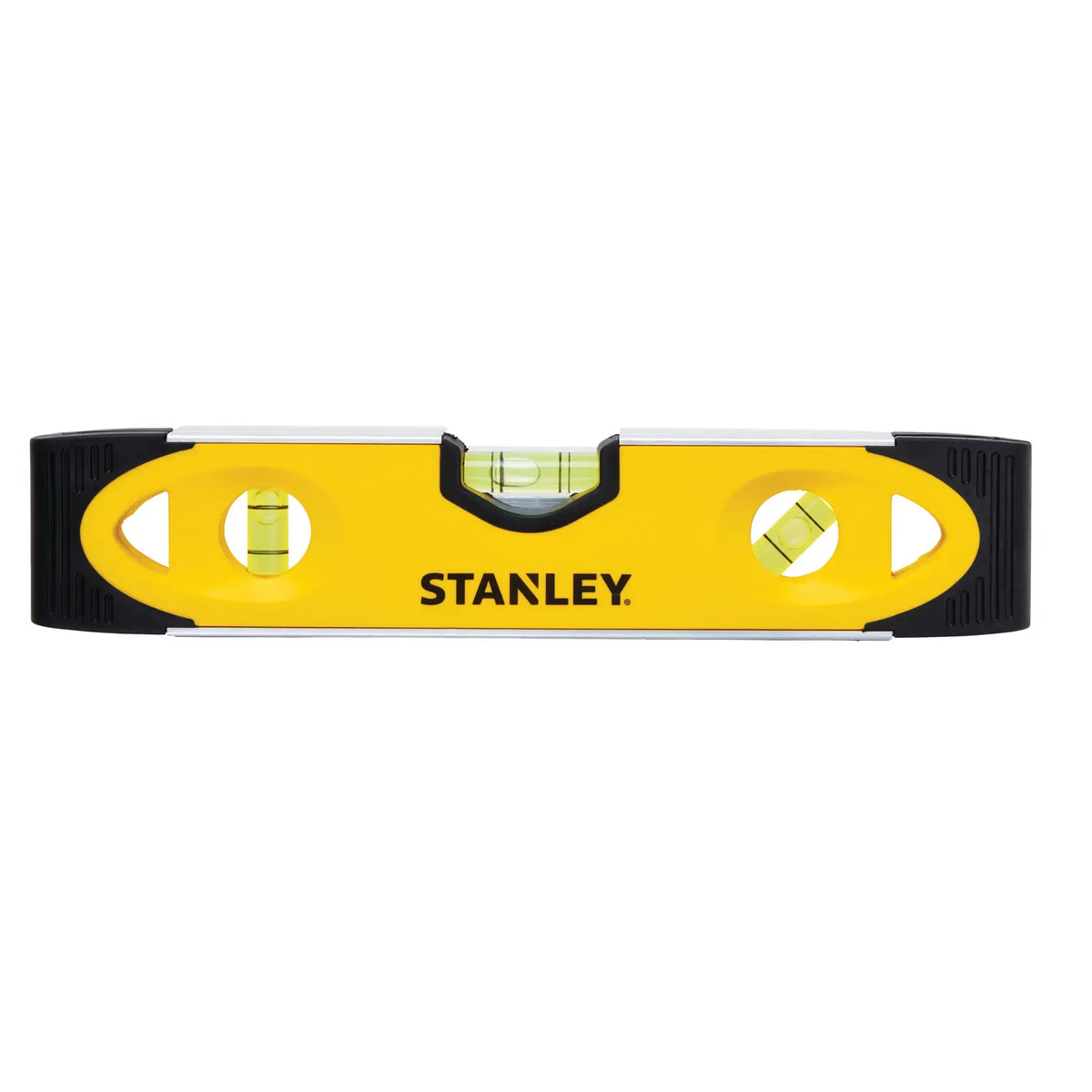 Niveau torpille magnétique antichoc Stanley 43-511, 229 mm (9 po), cadre en aluminium, rainure pour tuyau