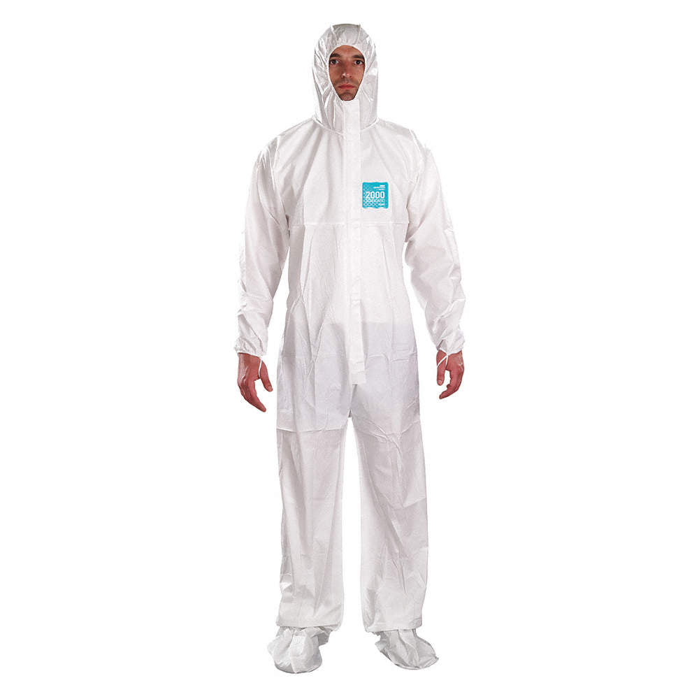 Combinaison jetable Ansell WH20-B-92-107 blanche avec capuchon et bottes intégrées