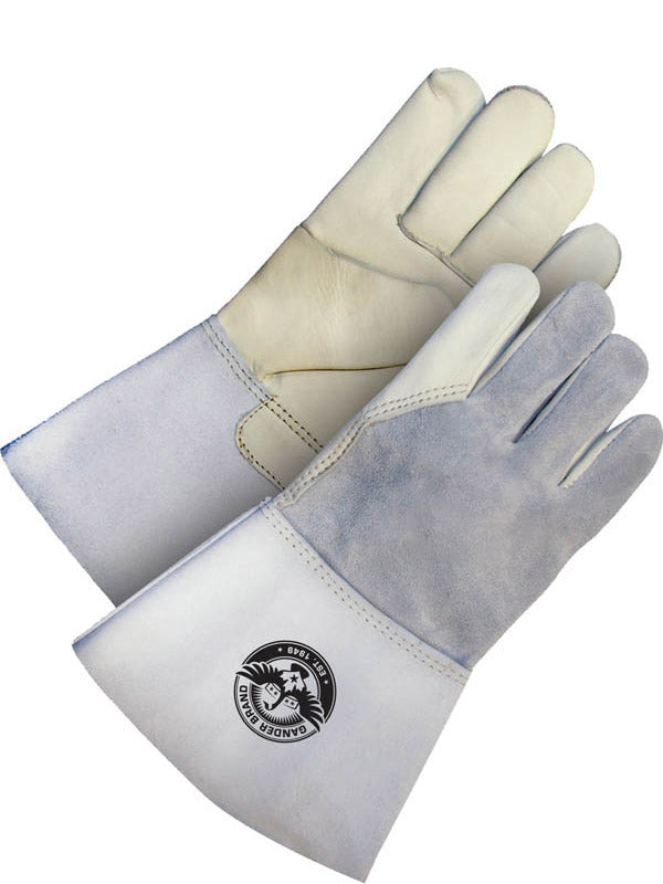 Gants de soudeur Bob Dale Gander en cuir de vache pleine fleur doublés, manchette de 5 po
