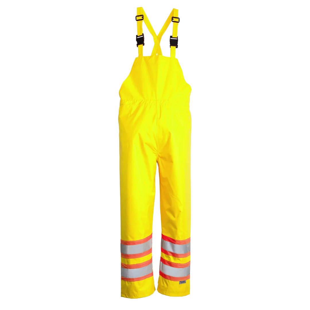 Pantalon à bretelles imperméable haute visibilité Viking 6323PG, jaune, polyester ripstop 150 deniers/PU