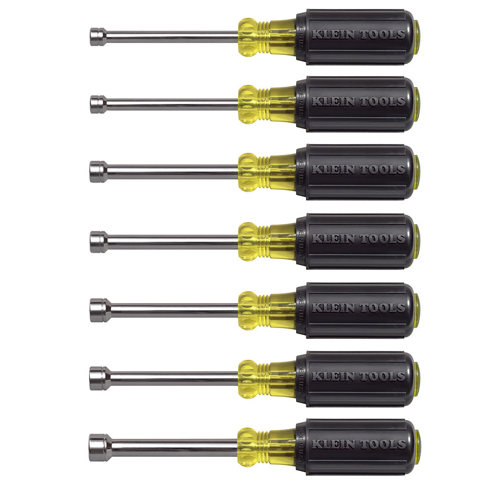 Jeu de 7 tournevis à douille métriques Klein Tools 65160, tiges de 3 po