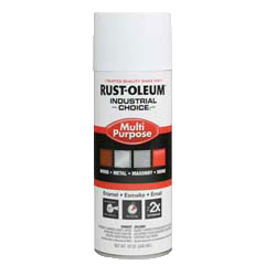 Émail aérosol multi-usage Rust-Oleum Industrial Choice 1600 System, blanc semi-brillant, 12 oz