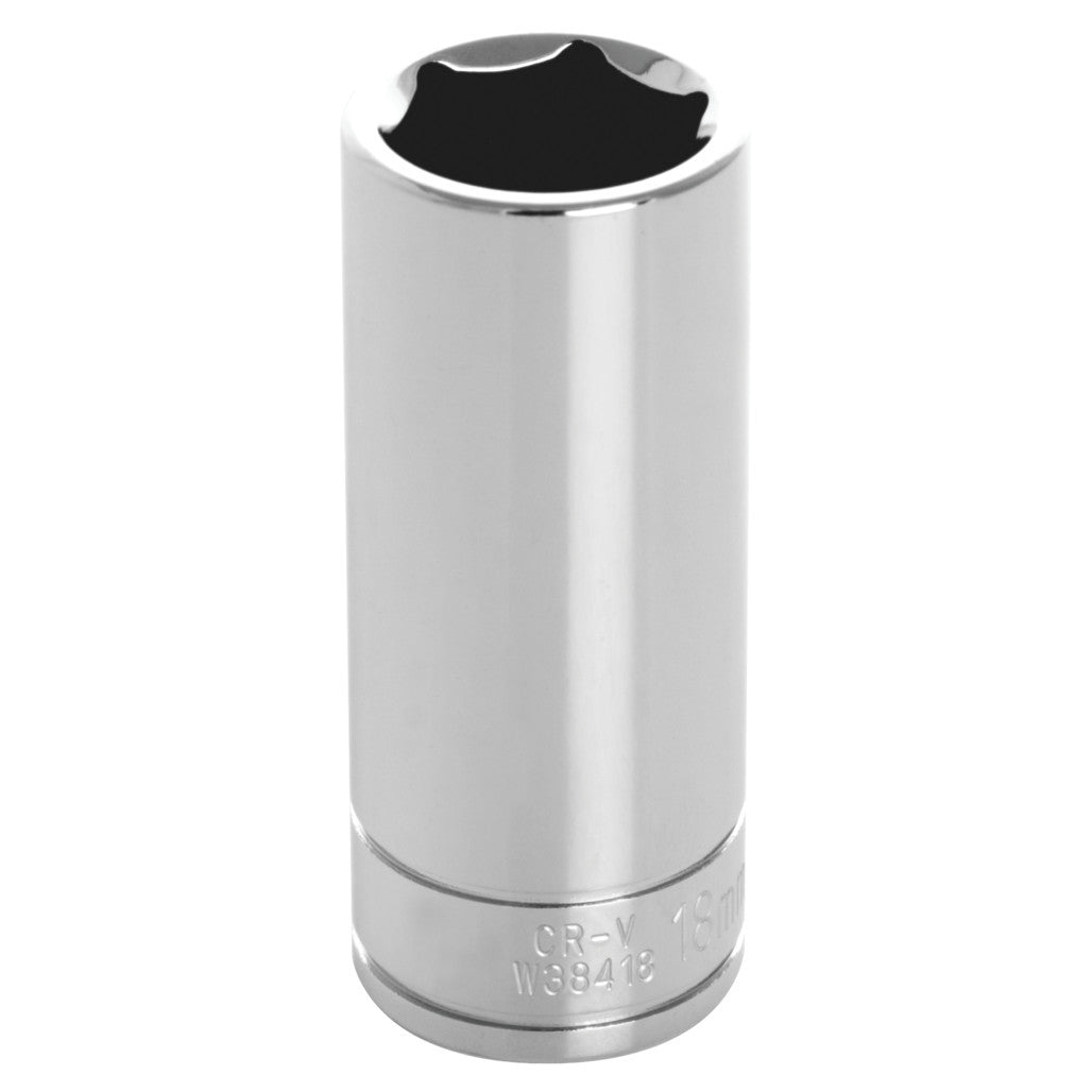 Douille longue Performance Tool W38418, entraînement 3/8 po, 18 mm, 6 pans