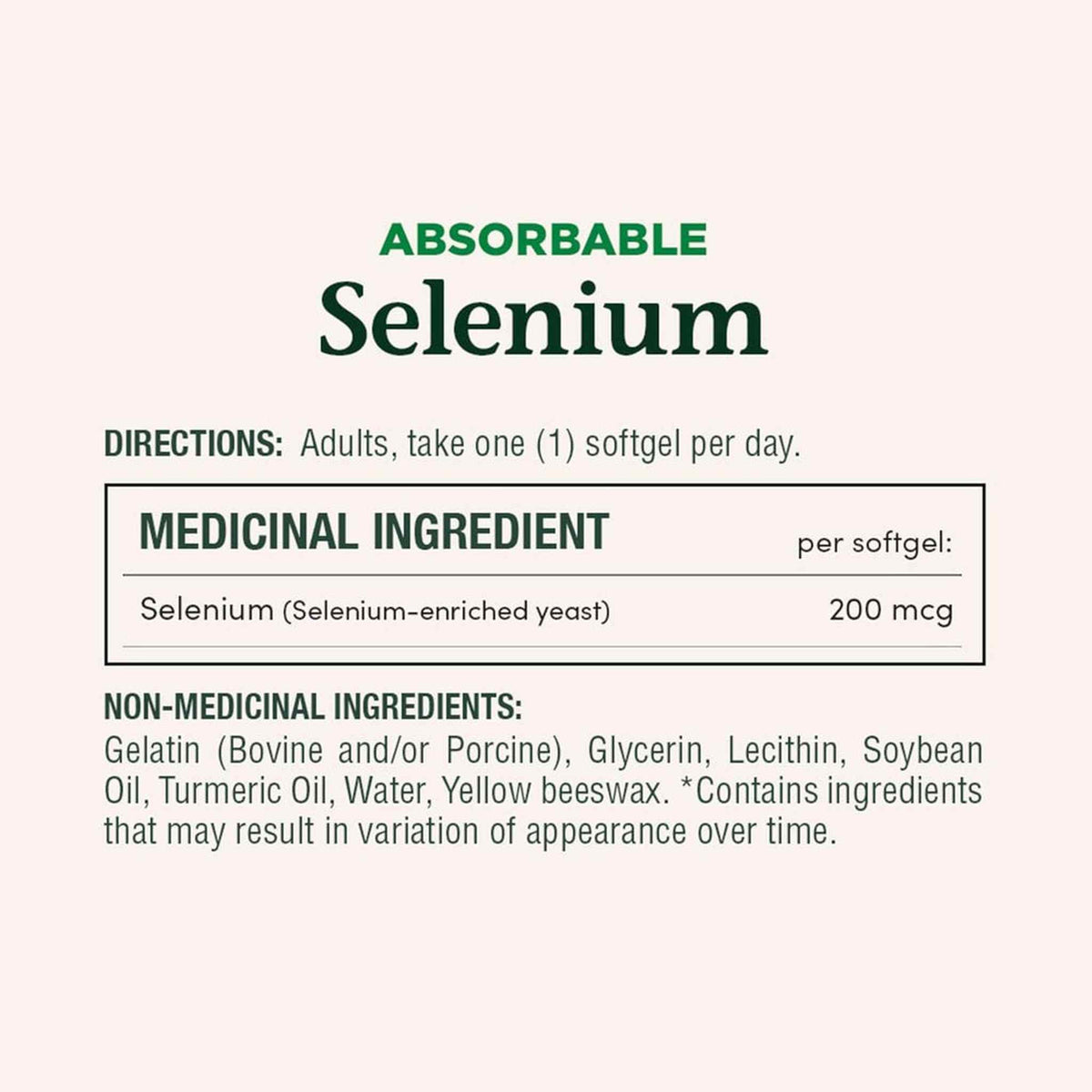 Nature's Bounty Absorbable Selenium 200mcg – 100 Softgels