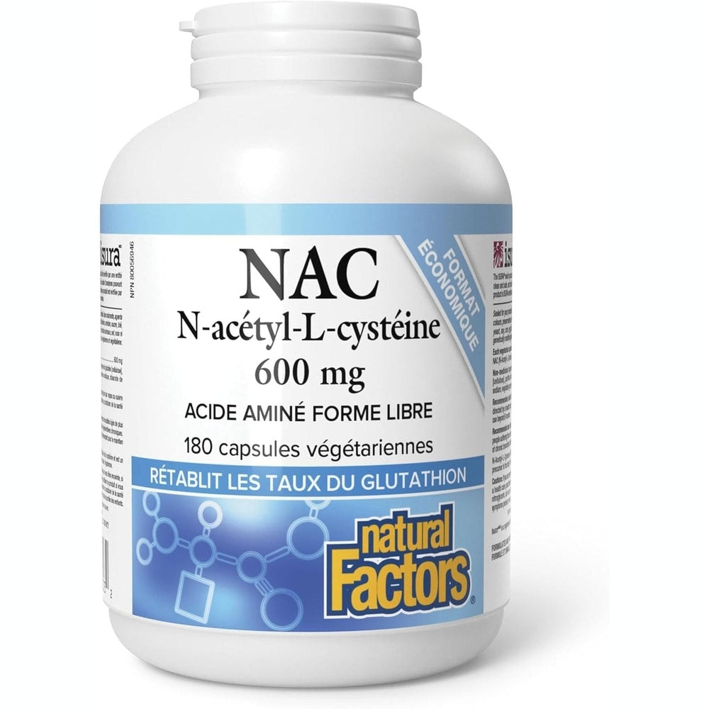 Natural Factors NAC N-Acetyl-L-Cysteine 600mg – 180 Vegetarian Capsules