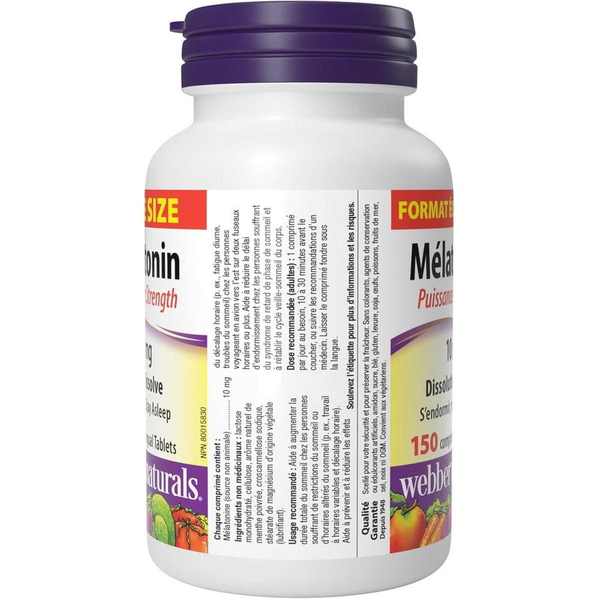 Webber Naturals Melatonin 10mg Maximum Strength – 150 Tablets
