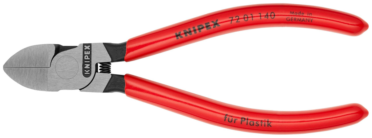 Pince coupante diagonale à coupe affleurante pour plastiques Knipex 72 01 140, 5-1/2 po