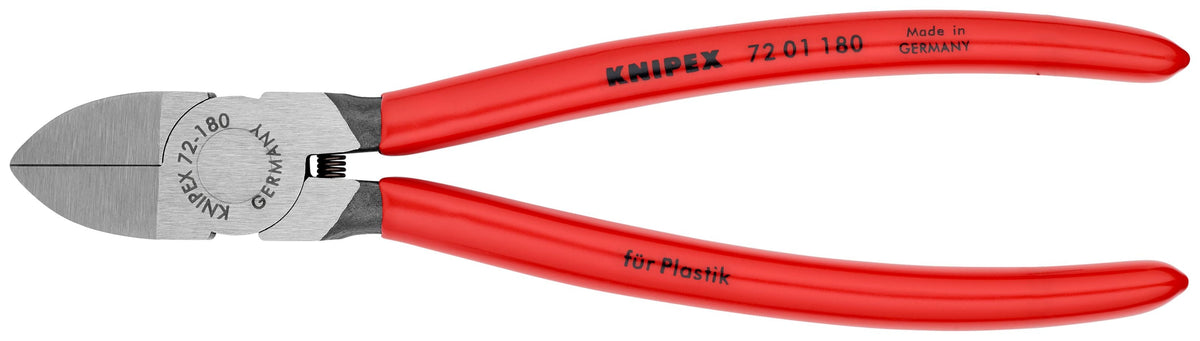 Pince coupante diagonale à coupe affleurante pour plastiques Knipex 72 01 180, 7-1/4 po