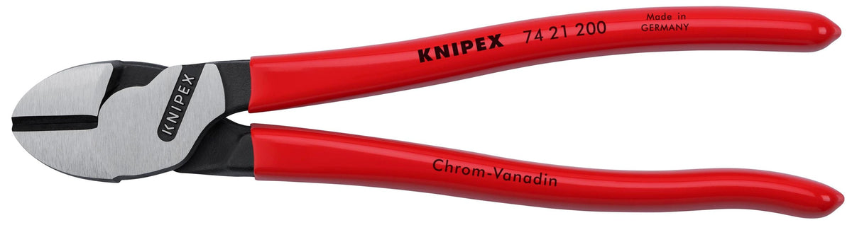 Pince coupante de côté à tête inclinée 12° et levier renforcé Knipex 74 21 200, 8 po