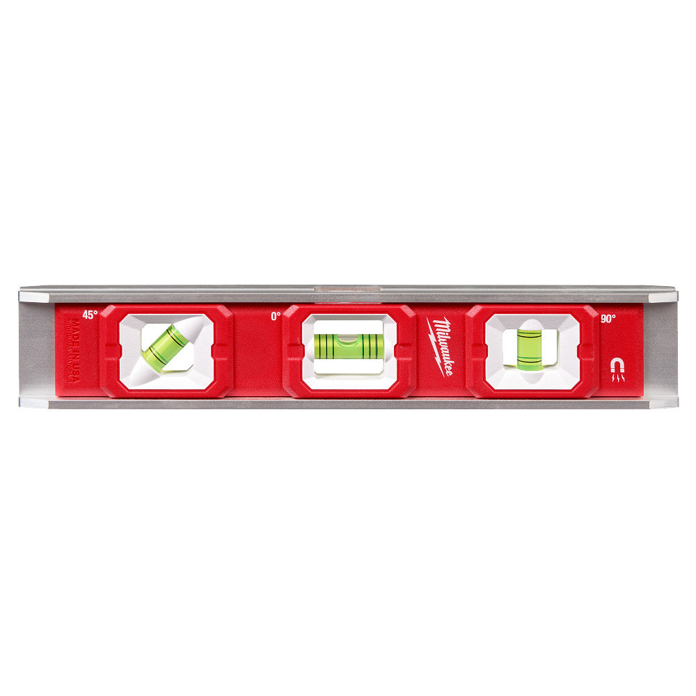 Niveau torpille Milwaukee 48-22-5106, 10 po, cadre en aluminium, 3 fioles, magnétique