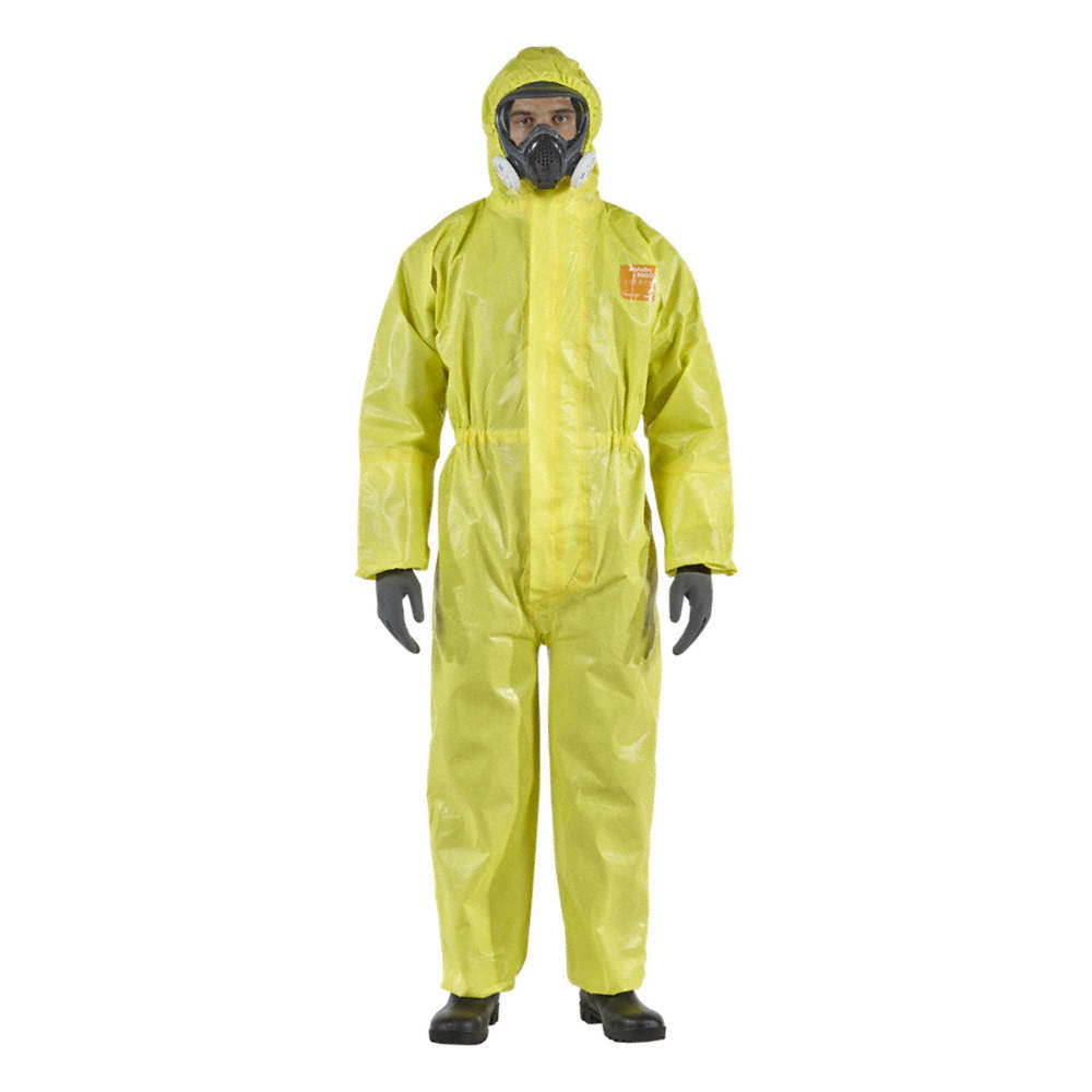 Combinaison jetable Ansell YE30-W-92-111 jaune avec capuchon, coutures soudées et rubanées