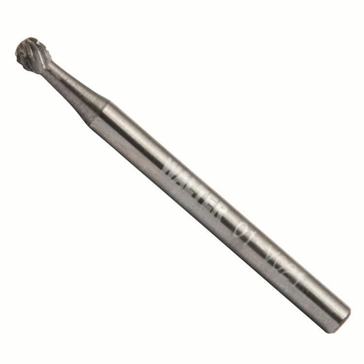 Fraise rotative en carbure Walter 01V021 SD-42, sphérique (boule), taille double, queue 1/8 po