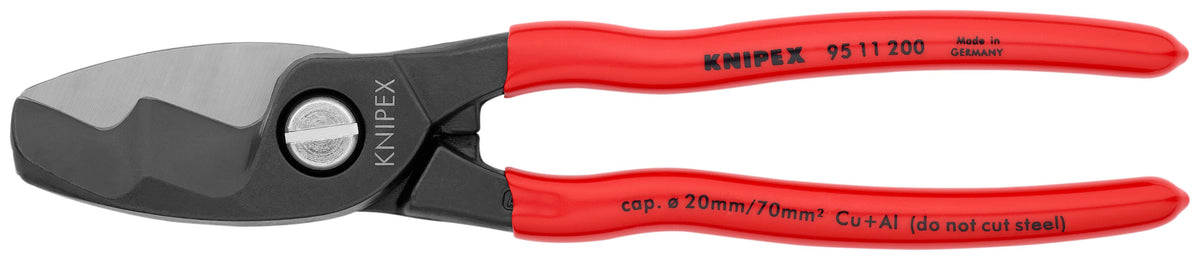 Coupe-câbles à double tranchant Knipex 95 11 200, 8 po