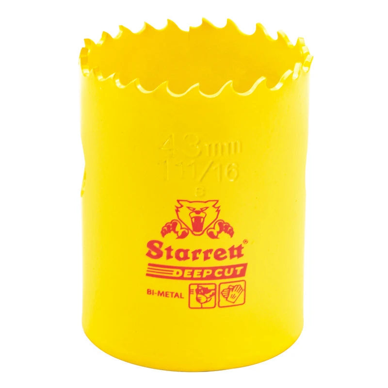 Scie cloche bimétal à coupe profonde Starrett DCH1116-G, 1-11/16 po (43 mm)
