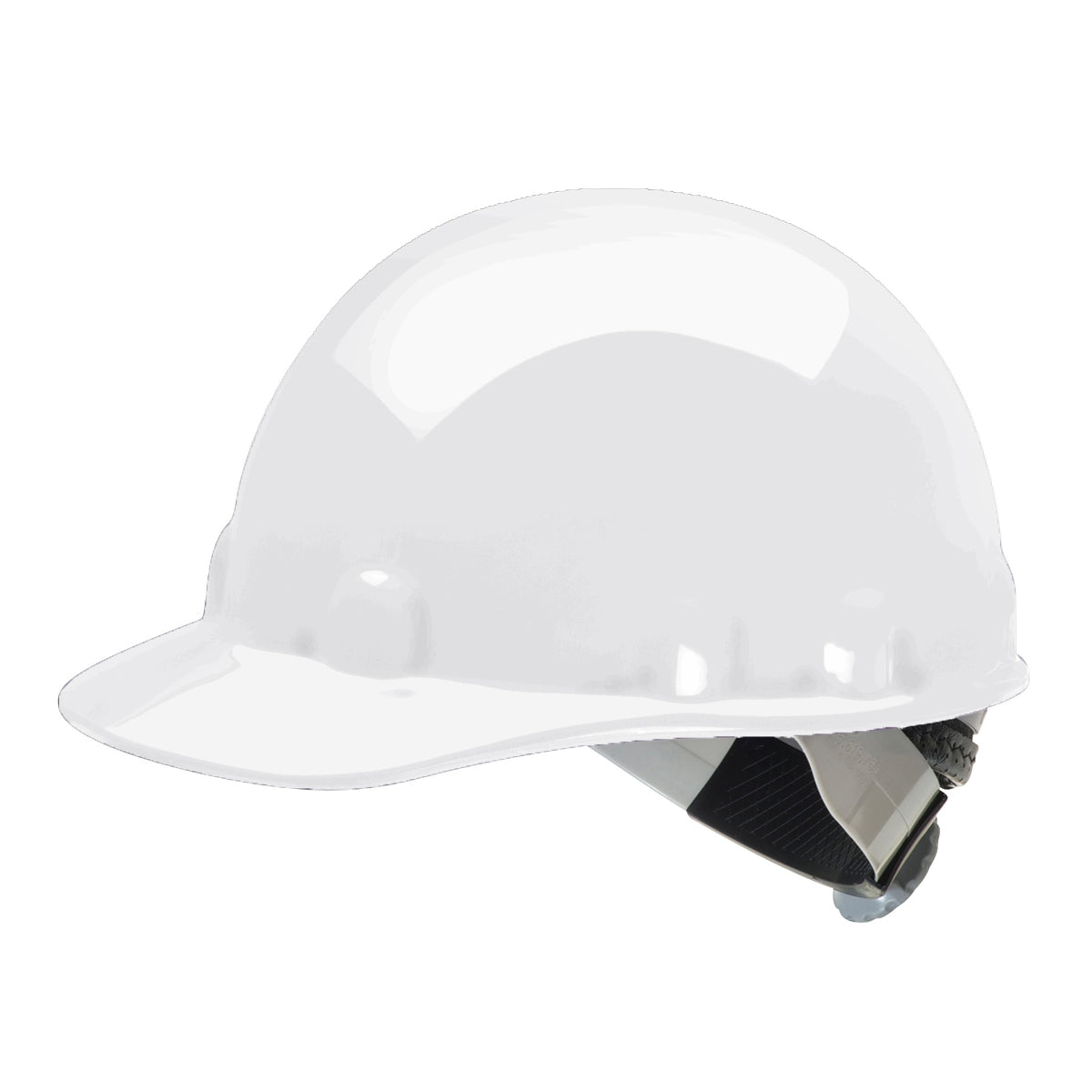 Casque de chantier Fibre-Metal E2SW01A000, style casquette, blanc, suspension à 8 points, cliquet à molette