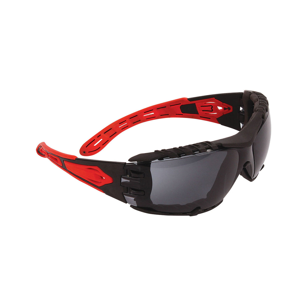 Lunettes de sécurité Dynamic EP675G-S, verres fumés, branches rouges, 1 paire