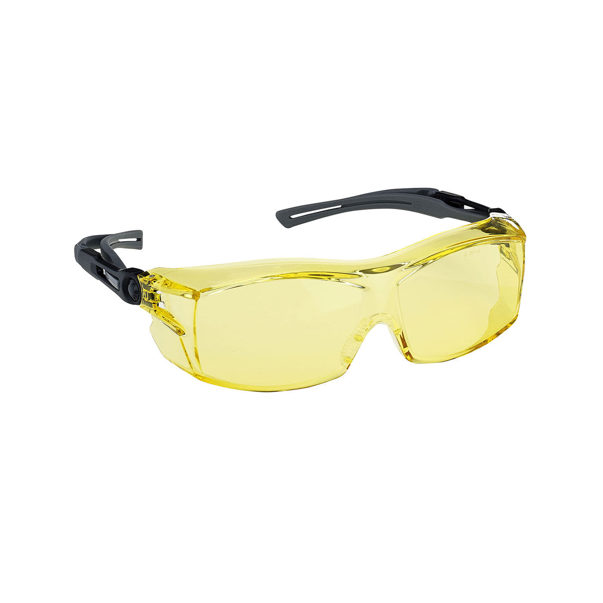Lunettes de sécurité à porter sur les lunettes Dynamic EP750-A, lentille ambrée, branches noires