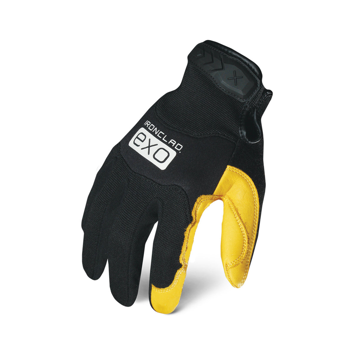 Gants de mécanicien Ironclad EXO2-MPLG à paume en cuir de chèvre, noir et or, la paire