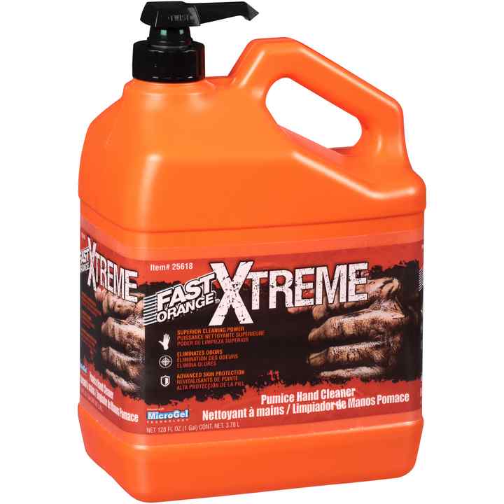Nettoyant à pierre ponce Fast Orange Xtreme, qualité professionnelle, orange, pompe de 3,78 L (1 gal)