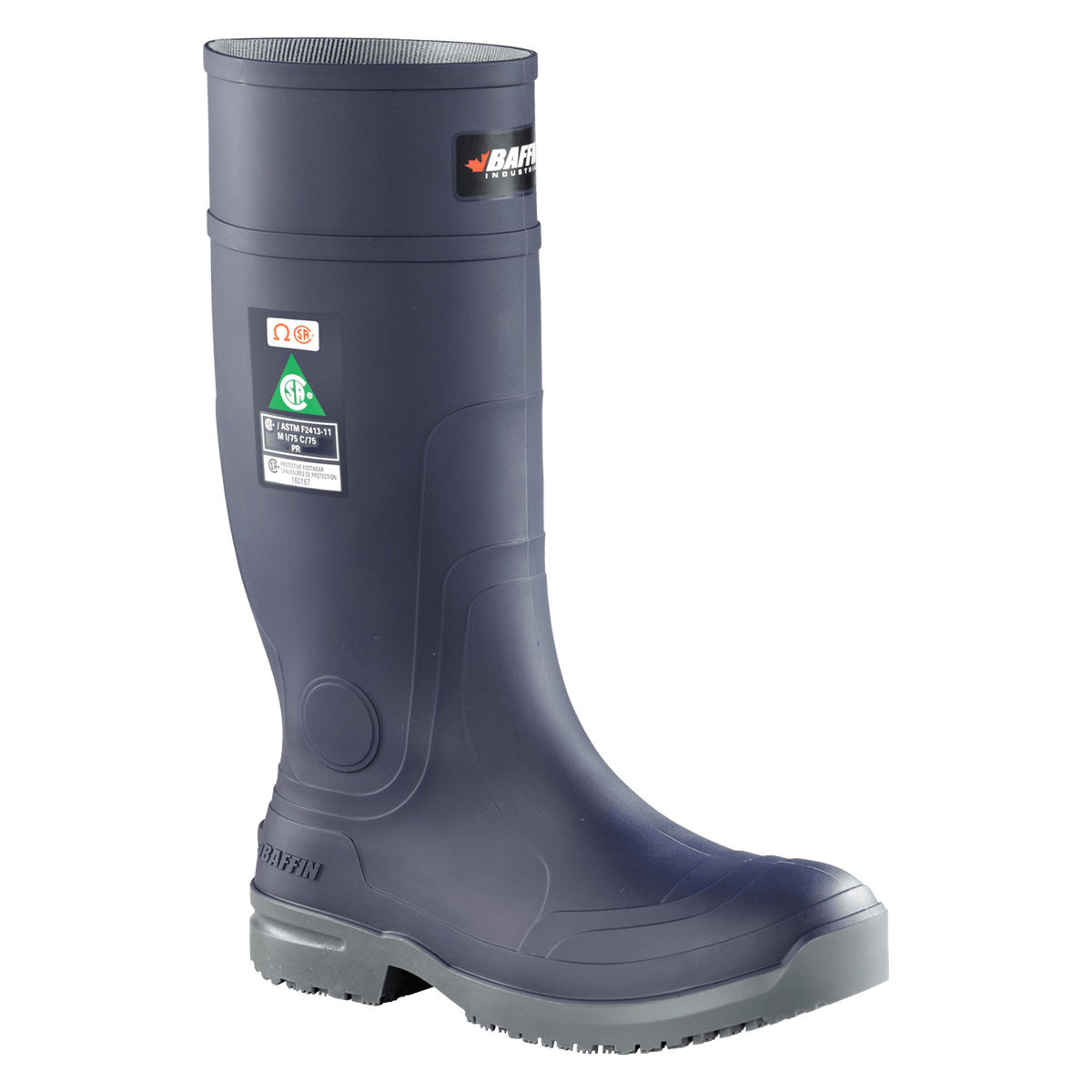 Botte de travail en caoutchouc Baffin LICO-MP02, tige haute, embout et plaque en acier, bleu/gris