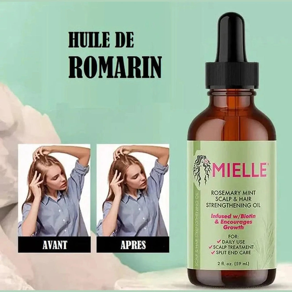Mielle Rosemary Mint Scalp & Hair Strengthening Oil - 59ml