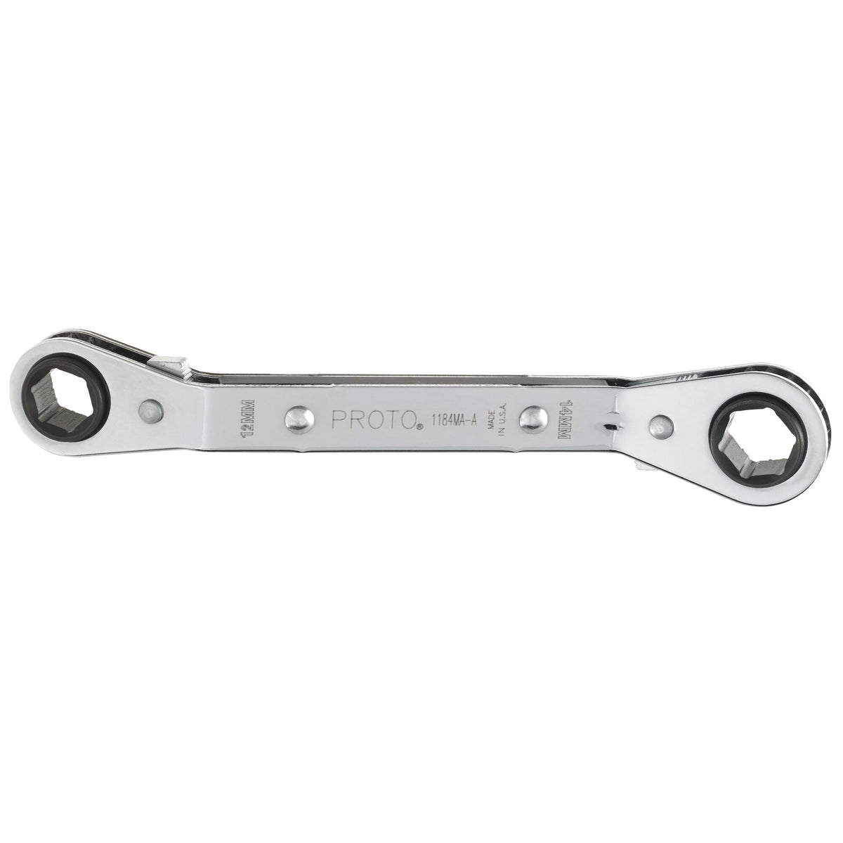 Clé polygonale double à cliquet, coudée et réversible, Proto J1184MA-A, 12 mm x 14 mm, 6 pans