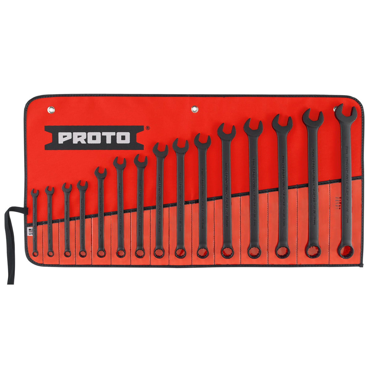 Jeu de 15 clés mixtes métriques 12 pans Proto J1200F-MBASD, oxyde noir