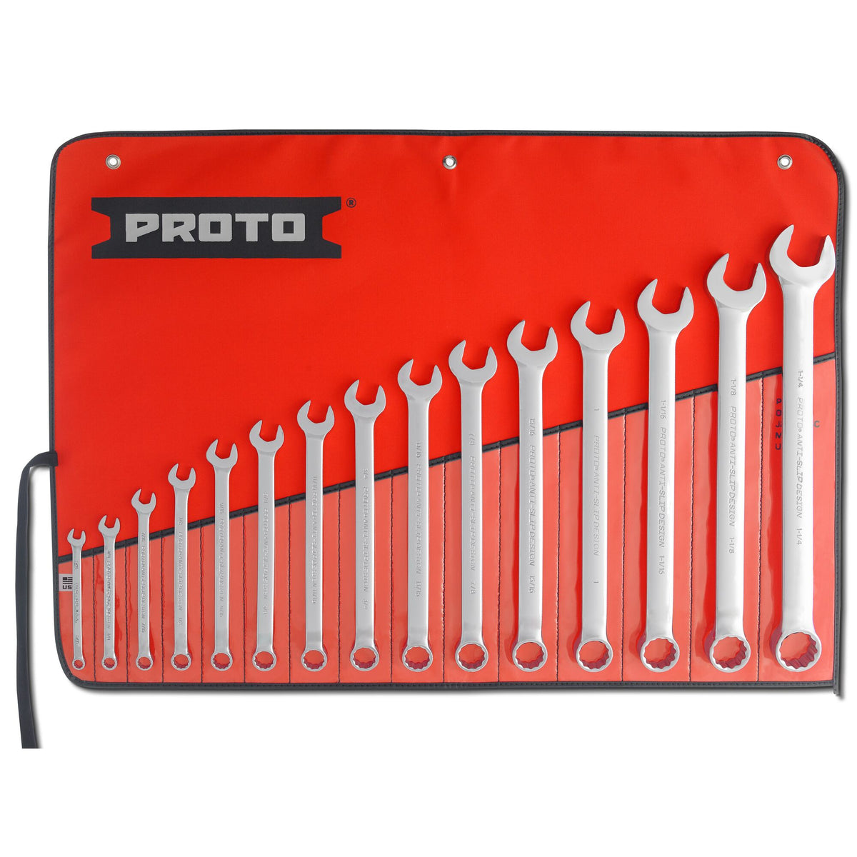 Jeu de 15 clés mixtes 12 pans en pouces Proto J1200F-T500, polies intégrales