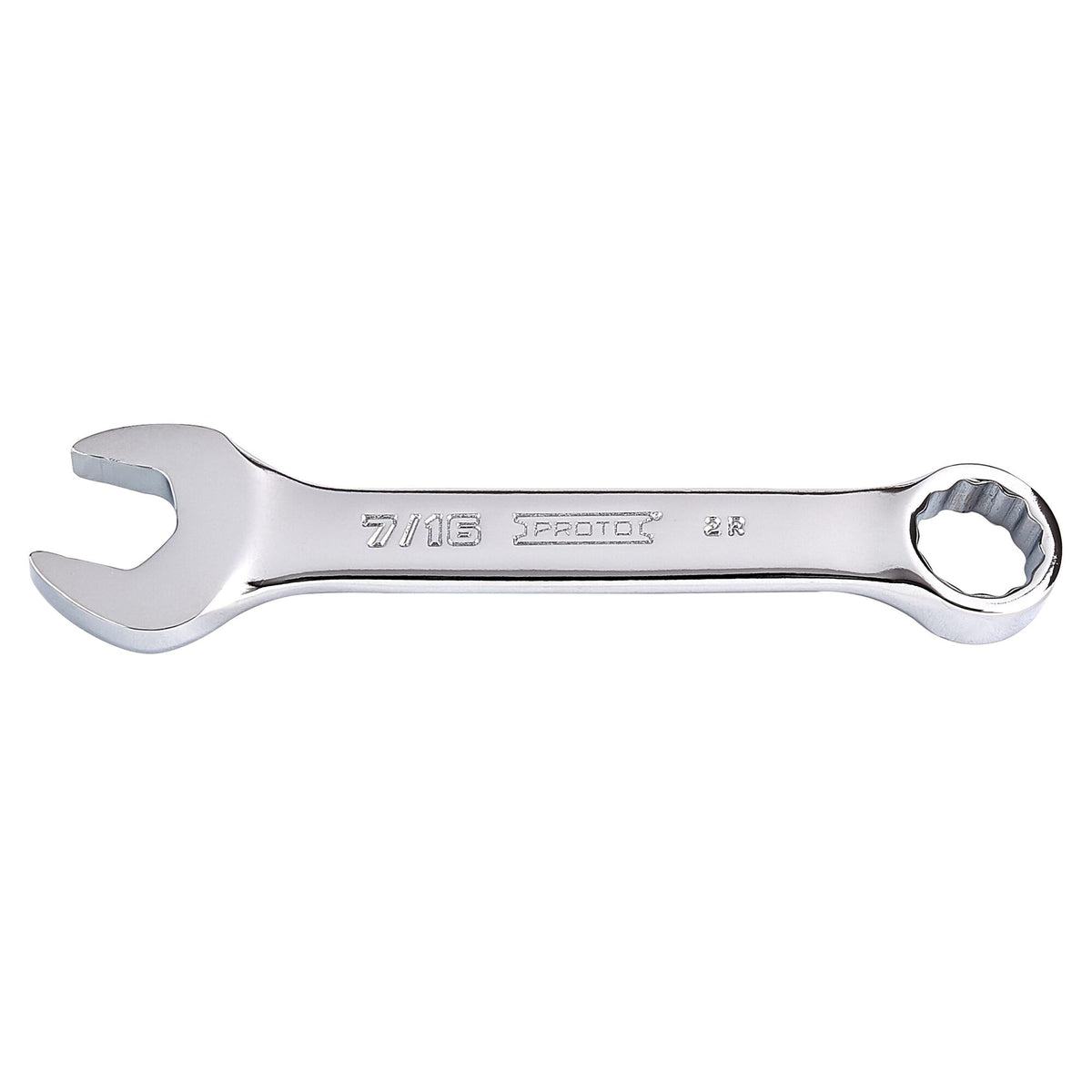 Clé mixte courte 12 pans Proto J1214ES, 7/16 po, polissage intégral