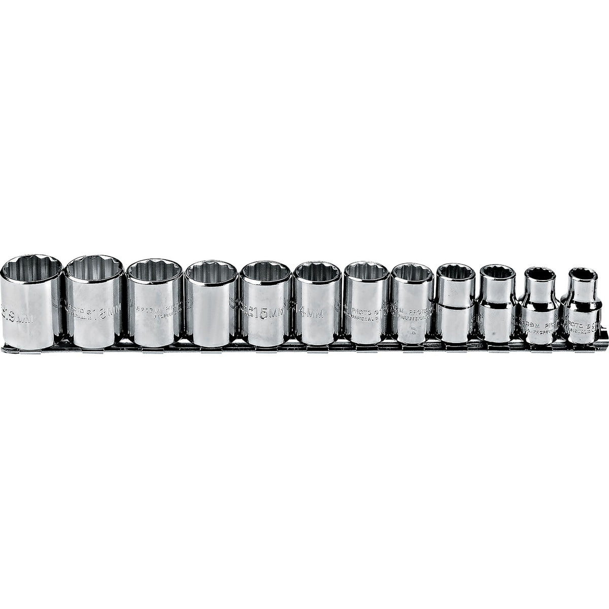 Jeu de douilles métriques à 12 pans Proto J52216, entraînement 3/8 po, 12 pièces