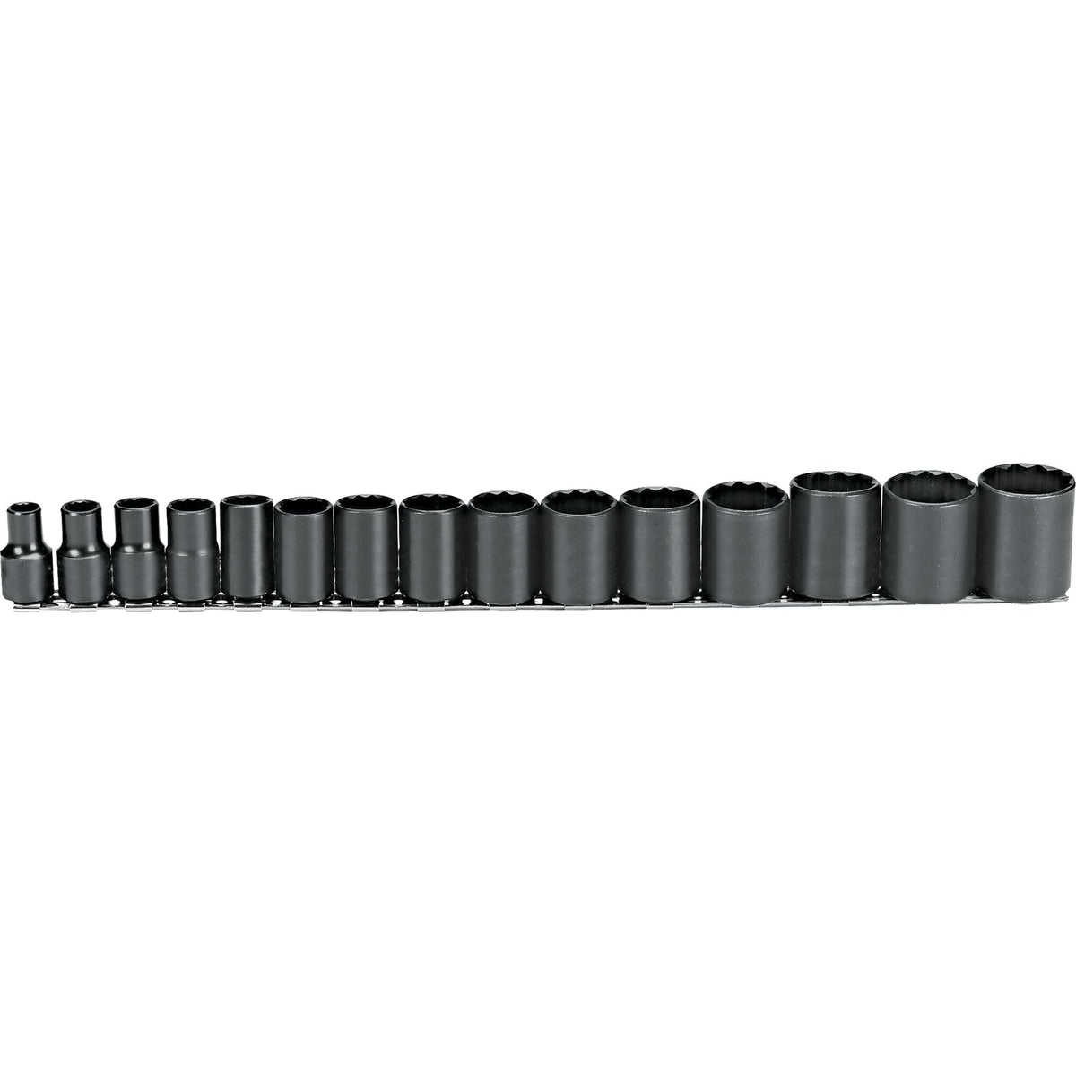 Jeu de douilles à 12 pans oxyde noir Proto J54302, entraînement 1/2 po, 15 pièces