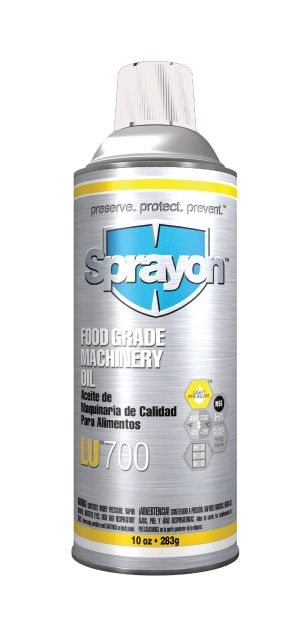 Huile de qualité alimentaire pour machines Sprayon LU700, NSF H1, sans silicone, aérosol de 10 oz
