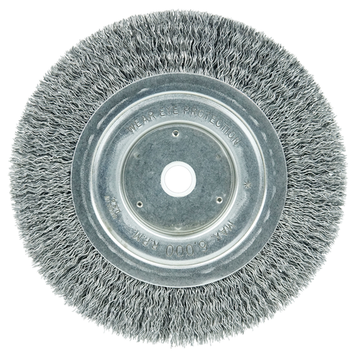 Brosse circulaire à fils ondulés Weiler 02325, 6 po, fil acier 0,014 po