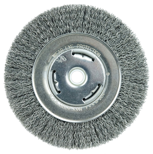 Brosse circulaire à fils ondulés Weiler 06645, 6 po, face large, fil d’acier 0,014 po