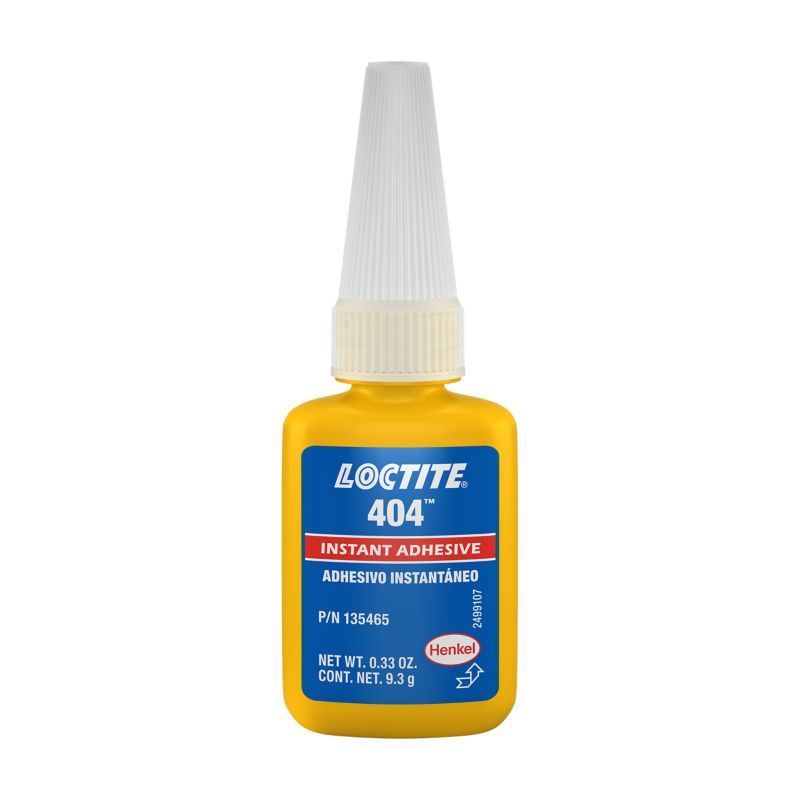 Adhésif instantané Loctite 404, cyanoacrylate d'éthyle pour plastiques et caoutchouc, bouteille de 9,3 g (0,33 oz)
