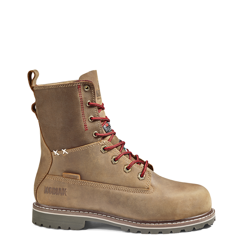 Botte de travail imperméable en cuir pour femme Kodiak 4NM1, 8 po, embout et plaque composites