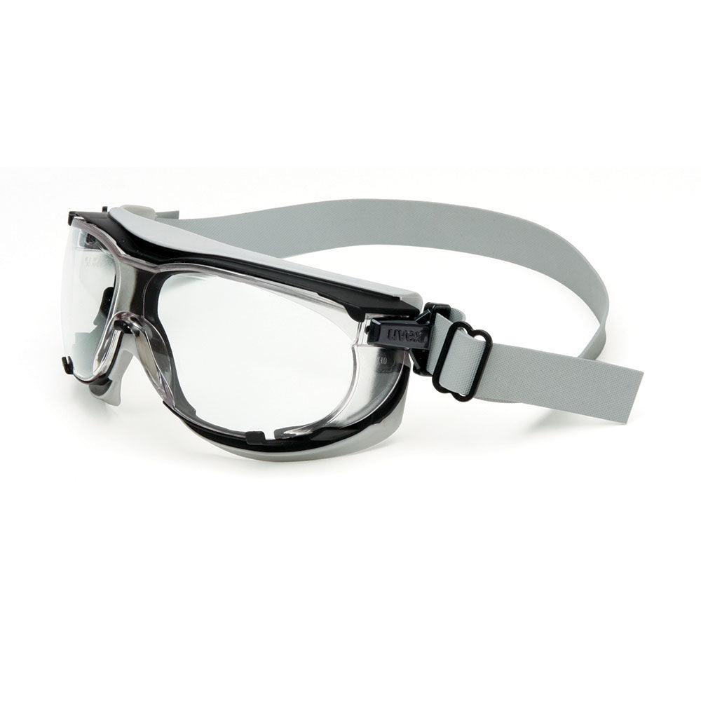 Lunettes-masque Uvex S1650D, lentille claire, serre-tête en néoprène gris, monture noire