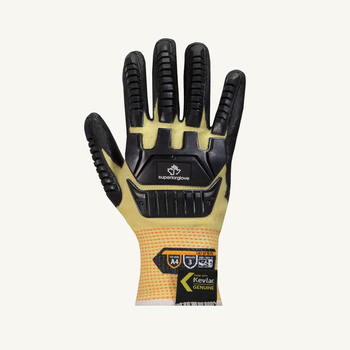 Gants Superior Glove SKFGFNVB résistants à la coupure, tricot technique 13 jauges, paume en nitrile mousse, protections au dos de la main, la paire